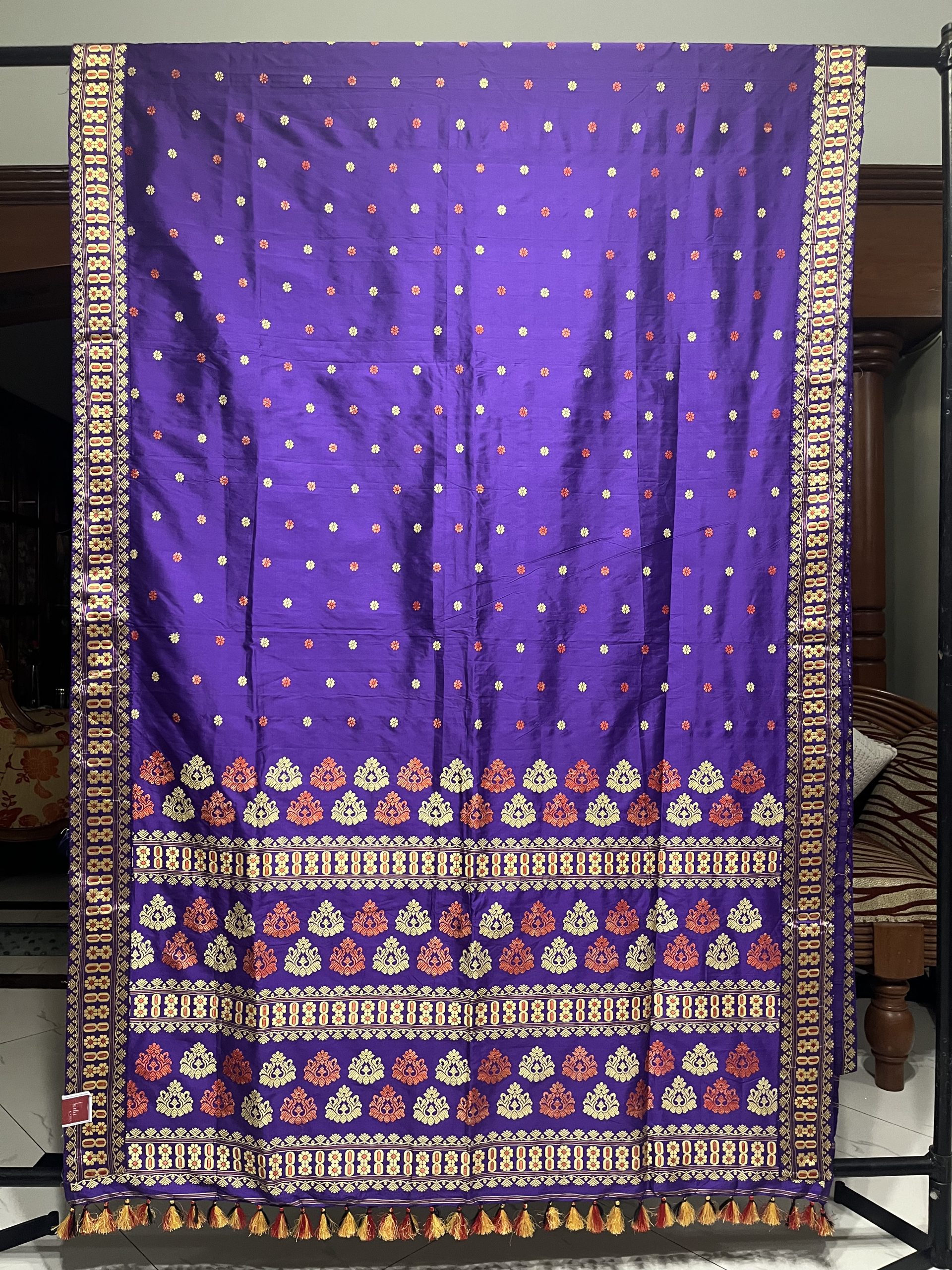 Youthful Purple Assam Silk Saree
